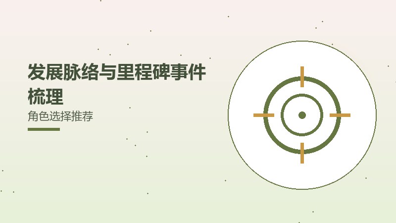 发展脉络与里程碑事件梳理角色选择推荐