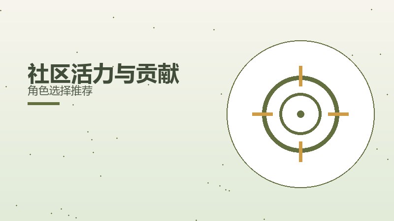 社区活力与贡献角色选择推荐
