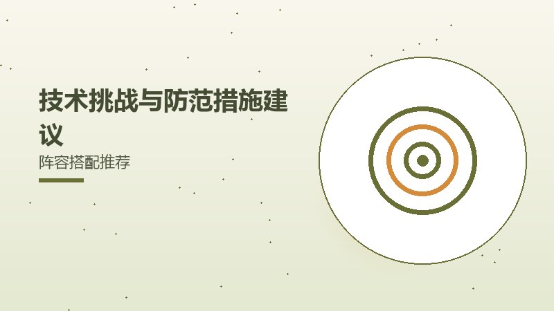 技术挑战与防范措施建议阵容搭配推荐