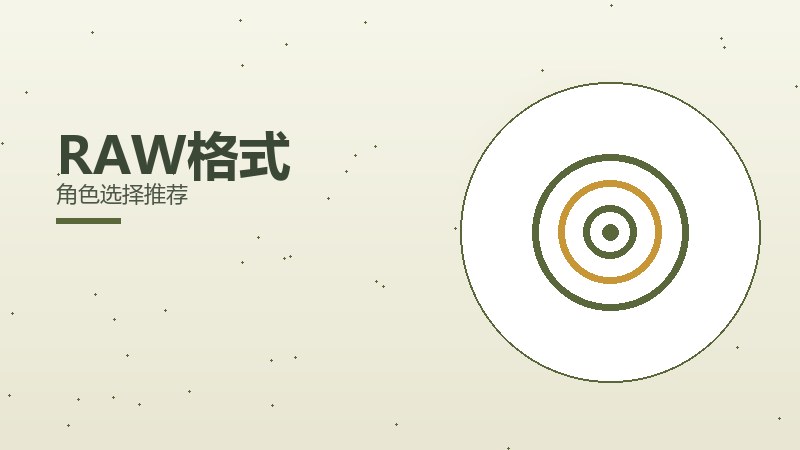 RAW格式角色选择推荐